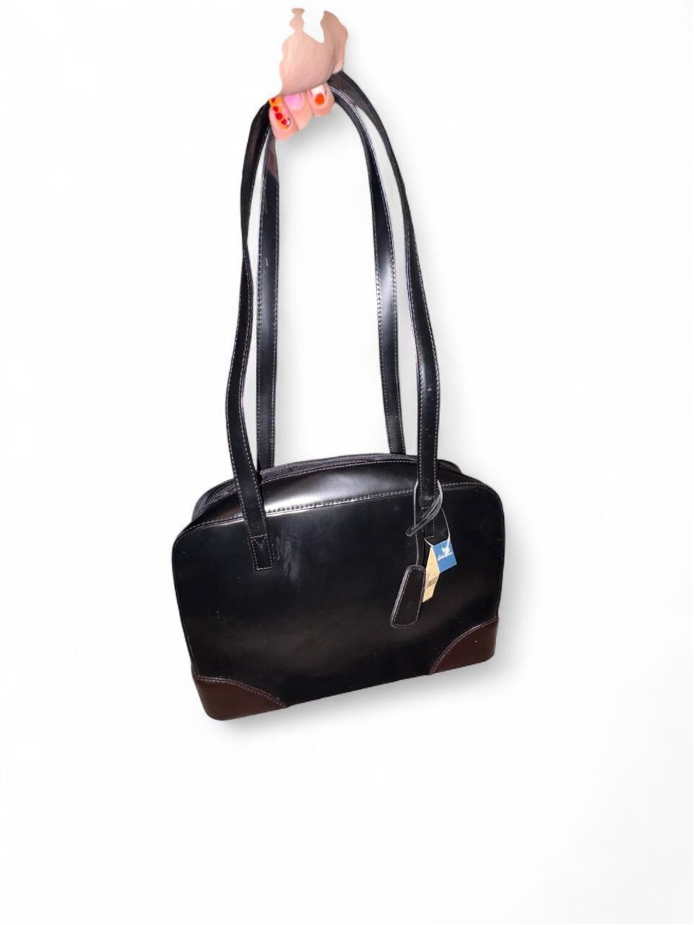 Classic Black Leather Tote - Eddie Bauer